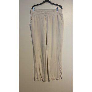 Danskin Womens L Jogger Pants Off White Pull-On Casual Pants Loungewear Comfy